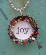 joy bottlecap necklace
