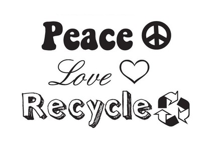 Peace Love Recycle Stamp