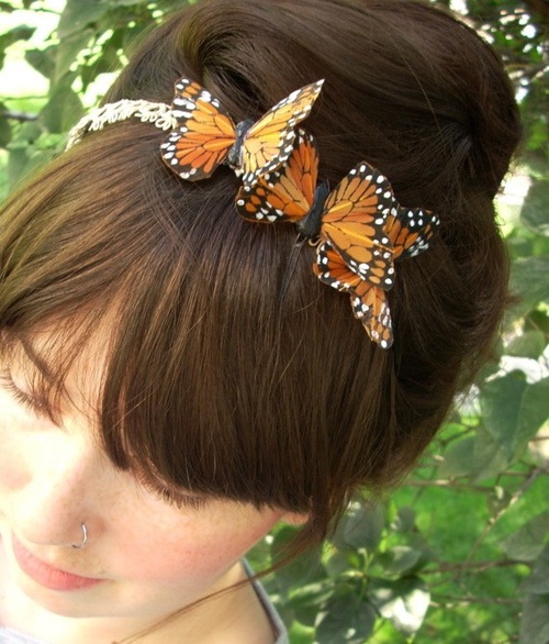 butterfly headband recycled fabric