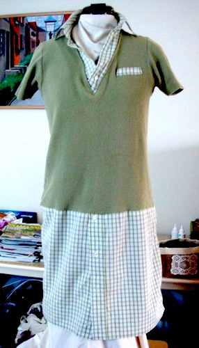upcycled shirt dress