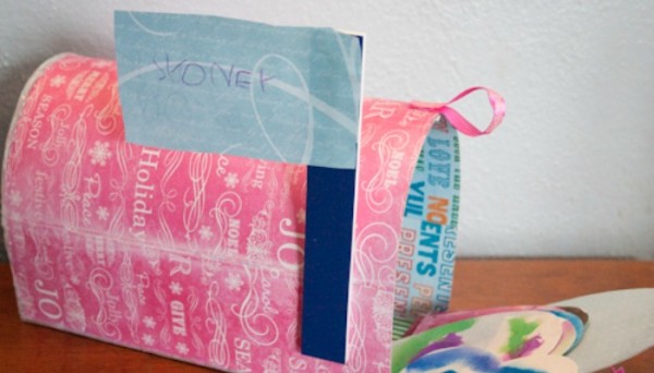 How-to: Recycled Cardboard Valentine Mailbox