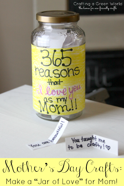 Mother's Day Crafts: Make a "Jar of Love" for Mom!