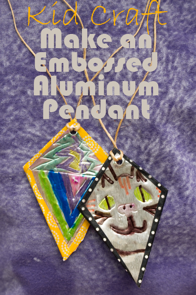 If you've got kids (or a Scout troop, or a day camp...) who love making jewelry, then they'll love making these embossed aluminum pendants.