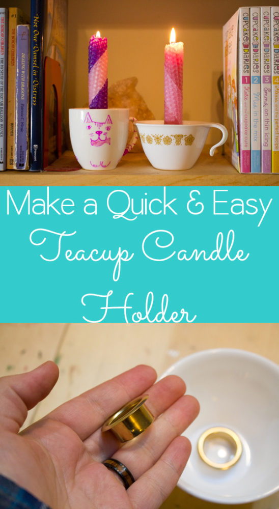 Want to make a teacup candle? Let me try to talk you out of it and offer this safer, simple alternative: the teacup candle holder.