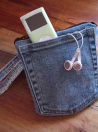 recycled jeans ipod holder