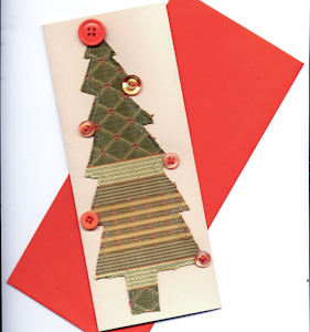Christmas Tree Card with Scrap Fabric