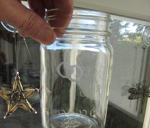Etched Glass Jar.