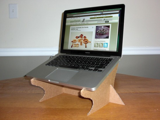 Reclaimed cardboard laptop stand