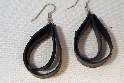 bicycle tube earrings