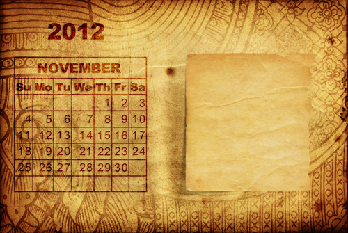 November calendar page via Shutterstock