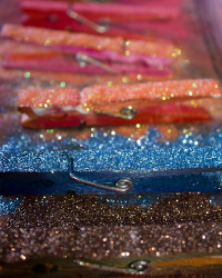 Dyed and Glittered Clothespins