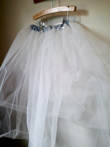 petticoat sewn from the underskirt of a Prom dress