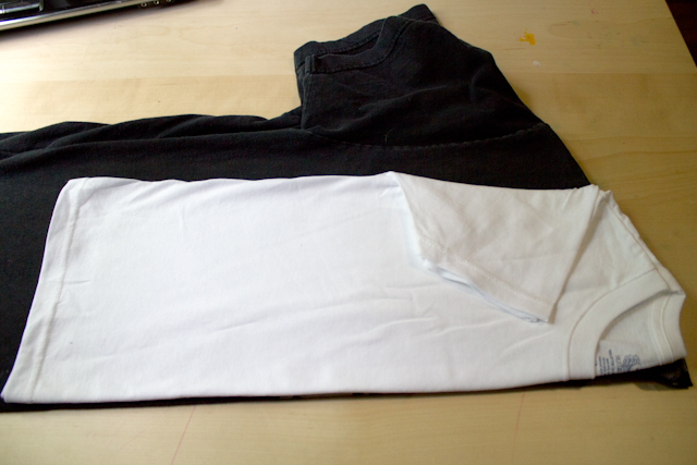 lay out a well-fitting shirt as a pattern for the tank top