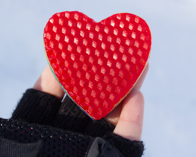 beeswax heart cut-out