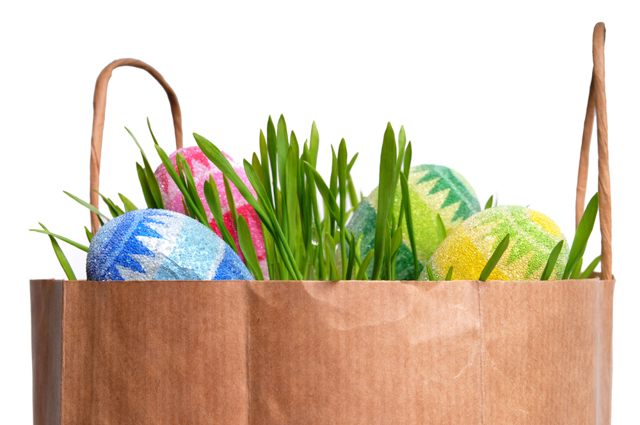 brown paper Easter basket image via Shutterstock
