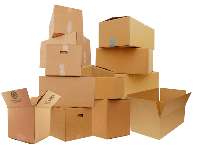 cardboard boxes image via Shutterstock