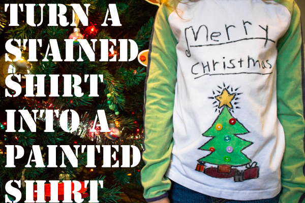 painted christmas tree t shirt