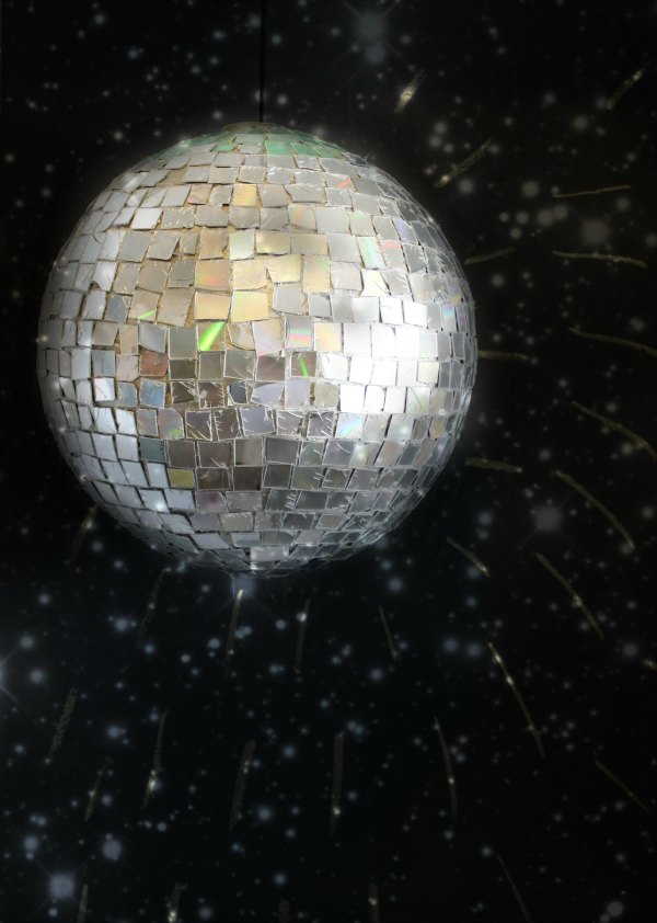 A DIY Disco Ball Made from Old CDs