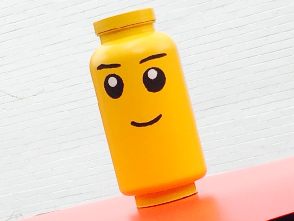 Make a Lego Memory Jar from an Old Vitamin Bottle
