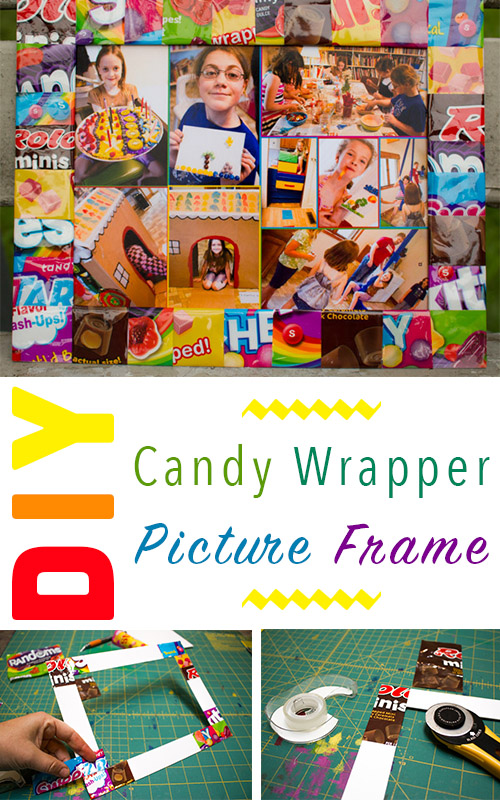Candy wrappers do have one redeeming quality: they're so cute! Here's how to make a candy wrapper picture frame to show off your favorite photo.