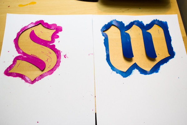 Stenciled Monograms using Stencil Craft