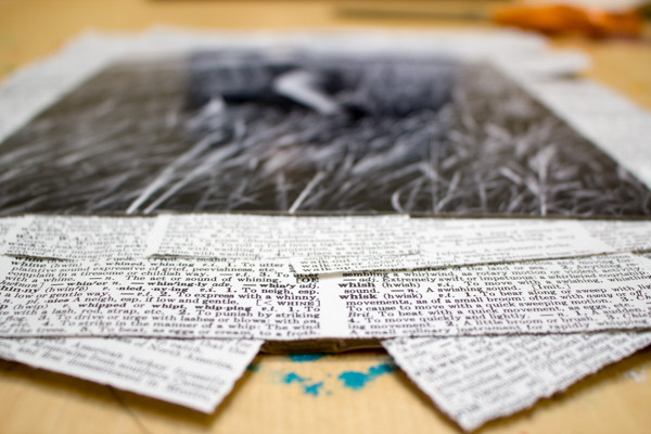 Make a DIY Photo Mat from Decoupaged Book Pages