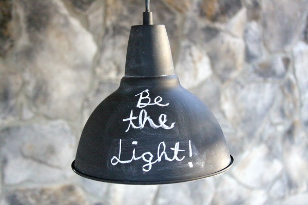 Do you have a boring light fixture that you would like to revamp? Turn it into a modern chalkboard light fixture!