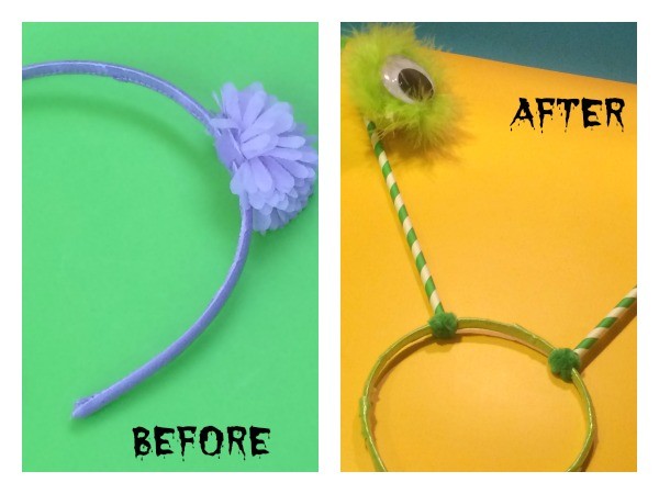 Turn an old headband into a quick and easy DIY Halloween costume using items you already have in your crafts stash.