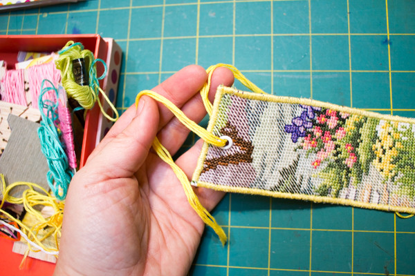 DIY cross stitch bookmark
