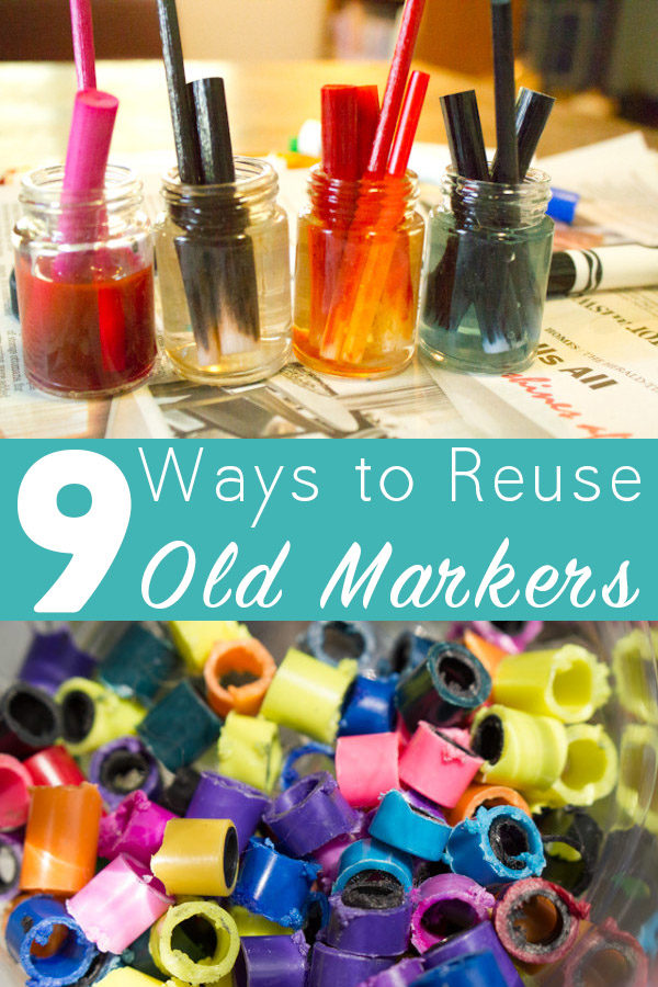 Don't know what to do with that dried-out marker or pen? Try some of these awesome upcycled marker crafts!