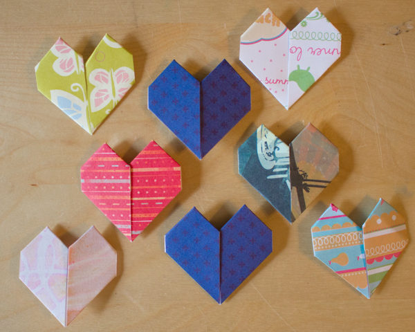origami hearts eco-friendly Valentine's Day crafts
