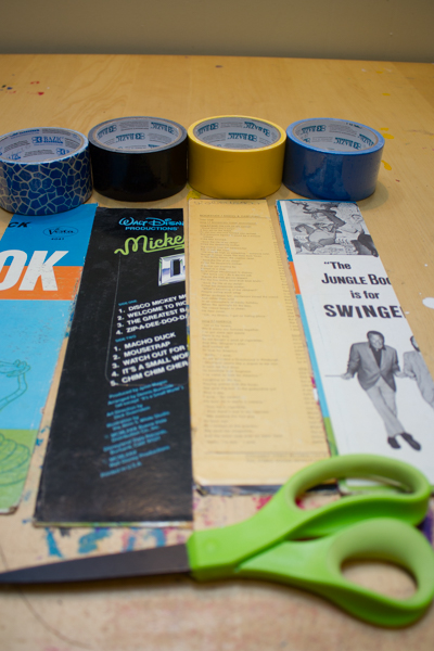 Make a Cardboard Record Album Cover and Duct Tape Bookmark
