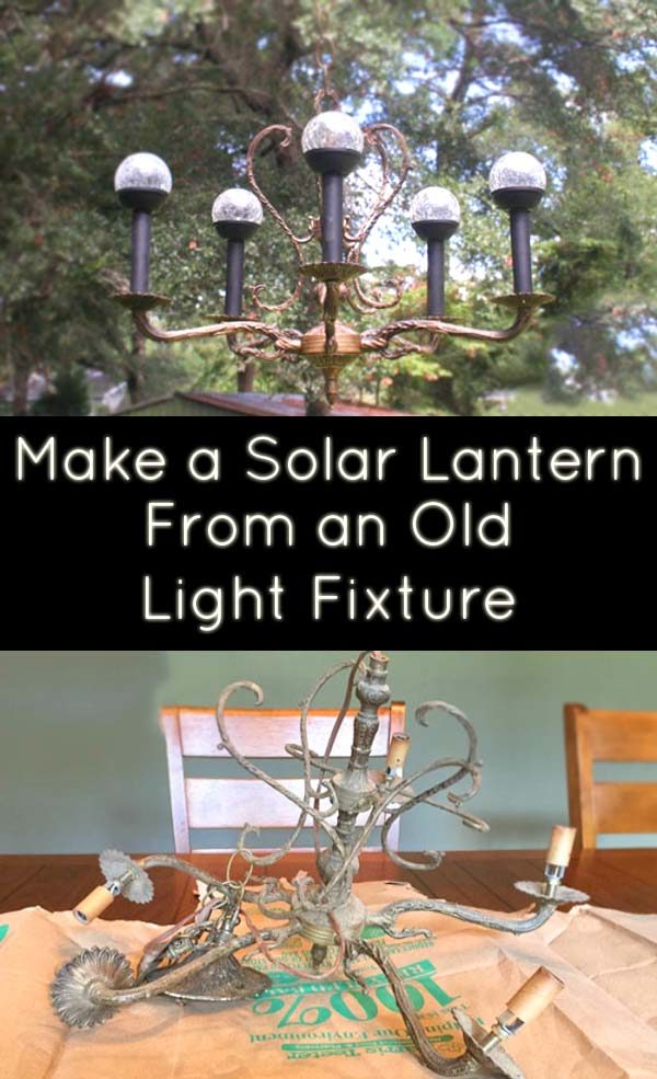 Turn an old chandelier into a modern light fixture. Here's how to make a solar lantern out of a thrifted or found chandelier.