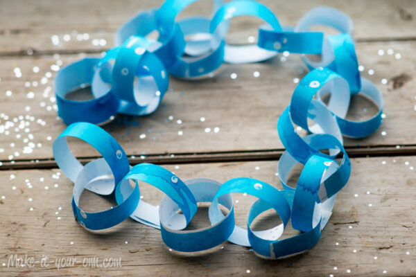 watercolor resist paper chain via Make It Your Own