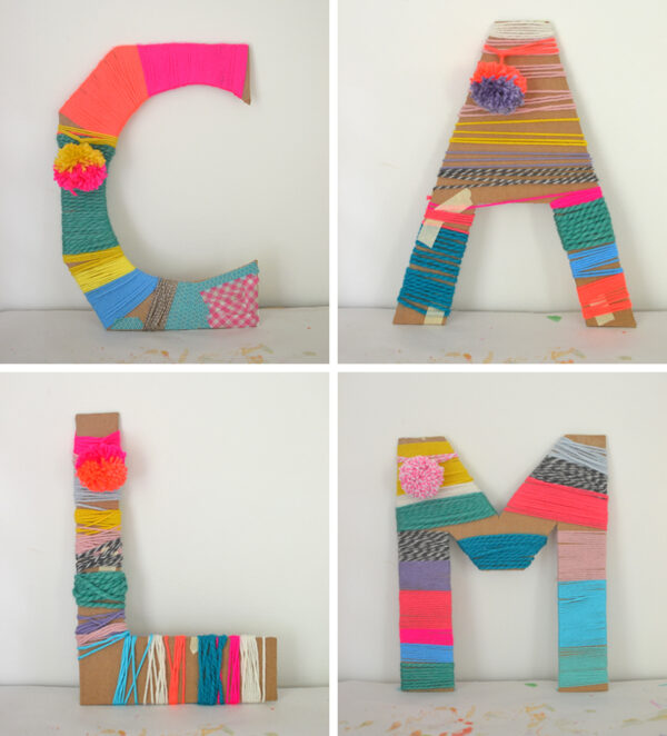 yarn-wrapped letters from Art Bar