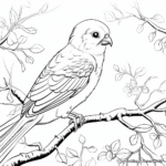 kid-friendly colorful parakeet audubon pages coloring page