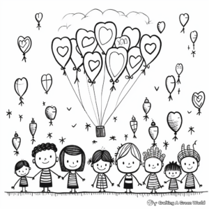 100 Balloons Celebration Coloring Pages 1