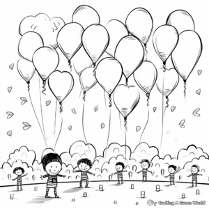 100 Balloons Celebration Coloring Pages 4