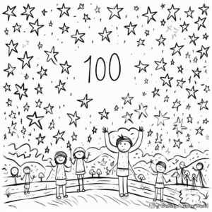 100 Stars Celestial-themed Coloring Pages 1