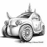 3D Unicorn Car Coloring Pages for Older Kids 3