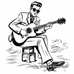 50's Rockabilly Music Coloring Pages 1