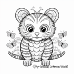 A Detailed Ornamental Cat Bee Coloring Pages 1