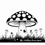 A Field of Mushrooms Coloring Page 1