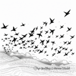 A Flock of Starlings in the Sky Coloring Pages 1
