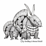 A Group of Armadillos: Family Unit Coloring Pages 2
