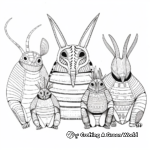 A Group of Armadillos: Family Unit Coloring Pages 4