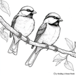A Pair of Lovely Chickadee Coloring Pages 4