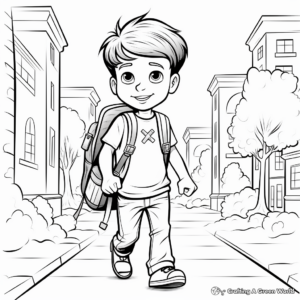 A student's First Day of College Coloring Pages 2