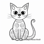 Abstract Abyssinian Cat Coloring Pages 1