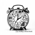 Abstract Alarm Clock Coloring Pages for Artists 1